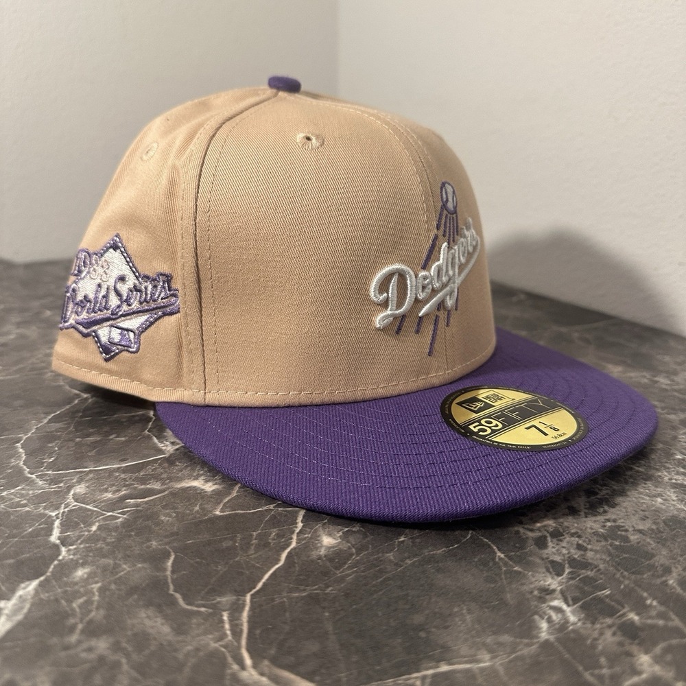 New Era LA Dodgers 1988 World Series Side Patch 59FIFTY Fitted Hat Size‎ 7 1/8